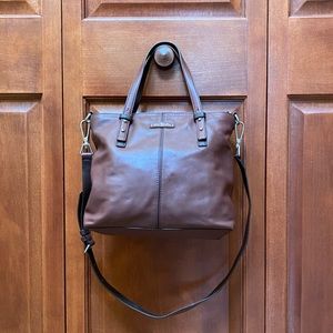 Vera Bradley Gallatin Leather Sagebrush Satchel - Bittersweet Chocolate